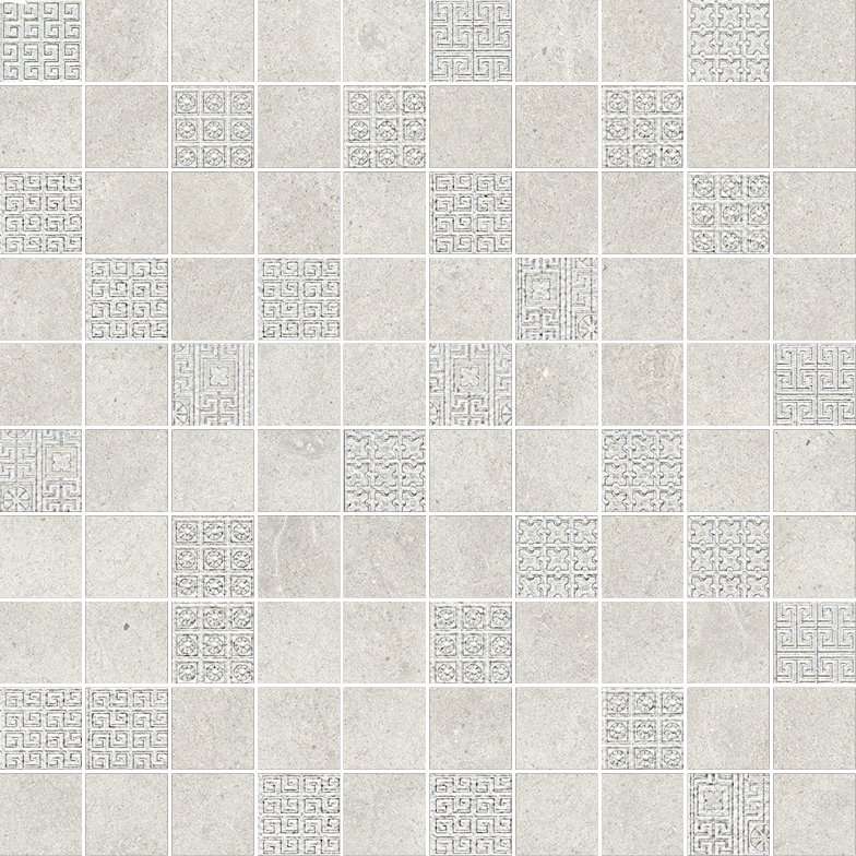 Мозаика Versace Greek Mosaico T100 Decorato Bianco 261210, цвет белый, поверхность матовая, квадрат, 400x400