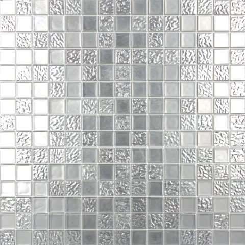 Мозаика Alma Mosaic Смеси 20 Leda GM, цвет серый, поверхность глянцевая, квадрат, 327x327