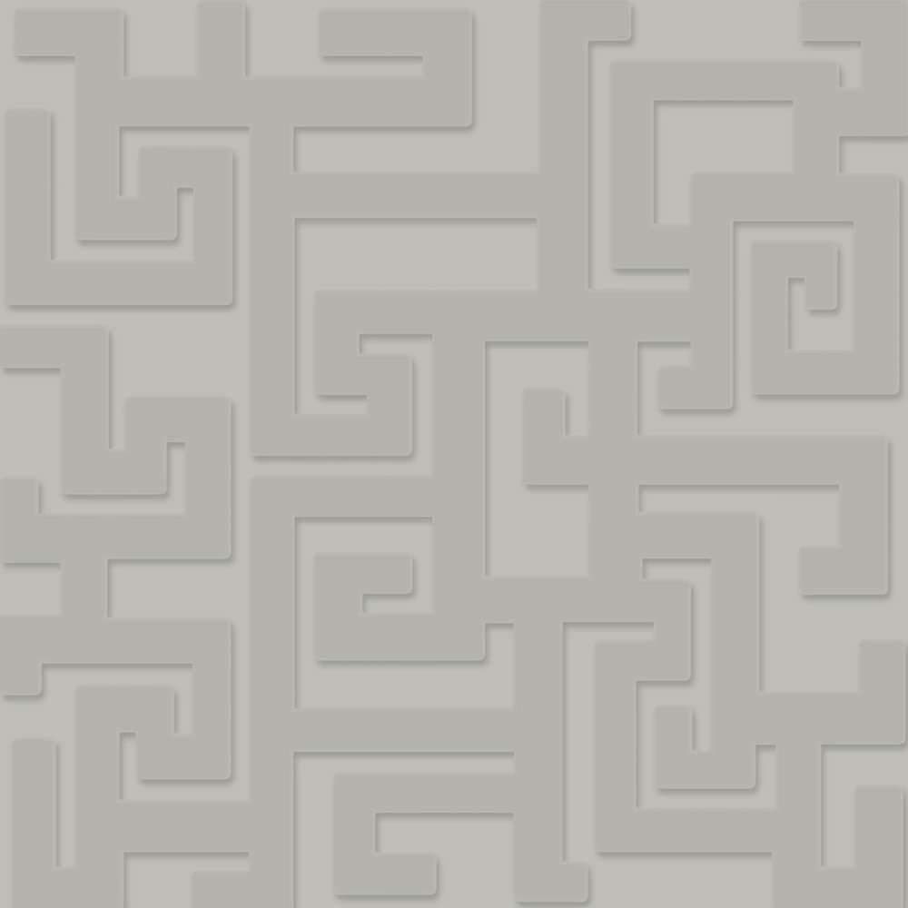 Декоративные элементы Versace Greek 3D Avorio 261283, цвет серый, поверхность матовая 3d (объёмная), квадрат, 400x400