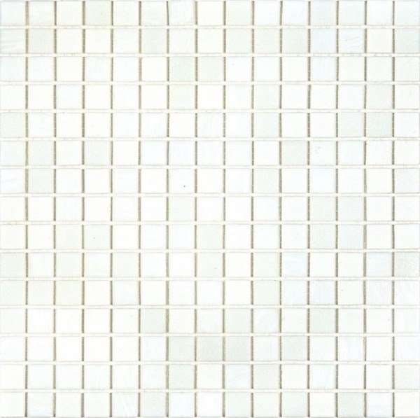 Мозаика Alma Mosaic Смеси 20 Snow(m) CN/236-2(m), цвет белый, поверхность глянцевая, квадрат, 327x327