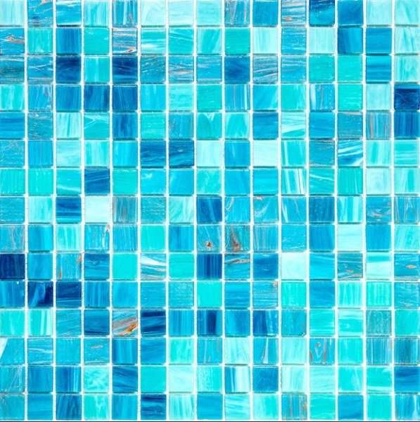 Мозаика Alma Mosaic Смеси 20 Pool3(m), цвет синий голубой, поверхность глянцевая, квадрат, 327x327