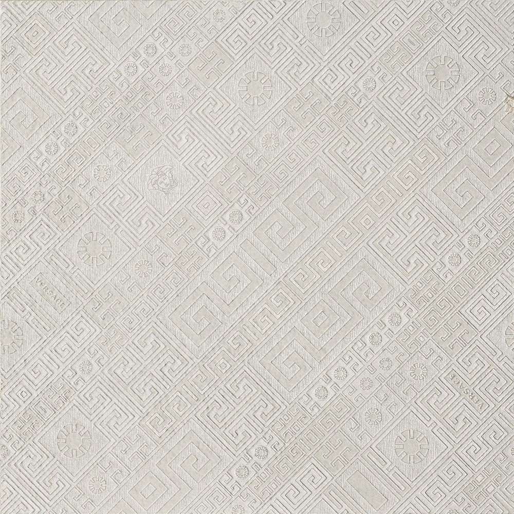 Декоративные элементы Versace Greek Stripes Bianco 261080, цвет белый, поверхность матовая, квадрат, 400x400