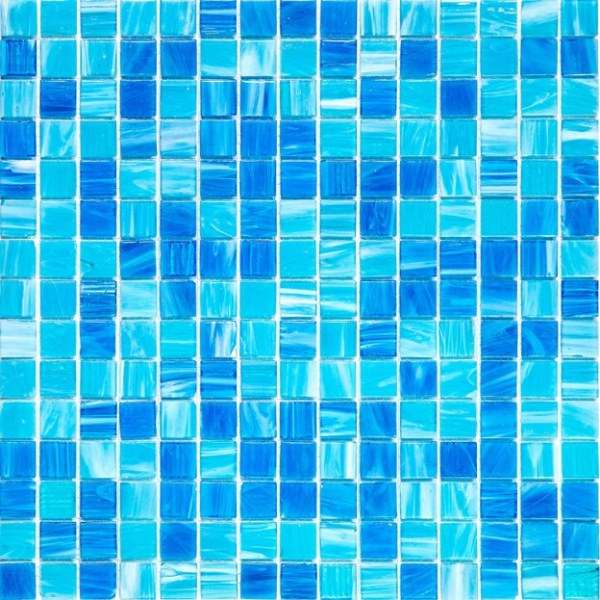 Мозаика Alma Mosaic Смеси 20 Pure(m), цвет синий голубой, поверхность глянцевая, квадрат, 327x327