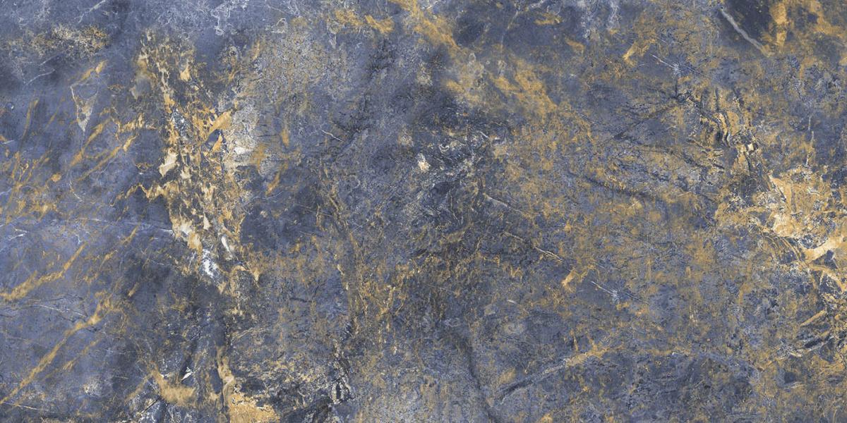 Керамогранит Laparet Krazzy Blue, цвет синий золотой, поверхность полированная, прямоугольник, 600x1200