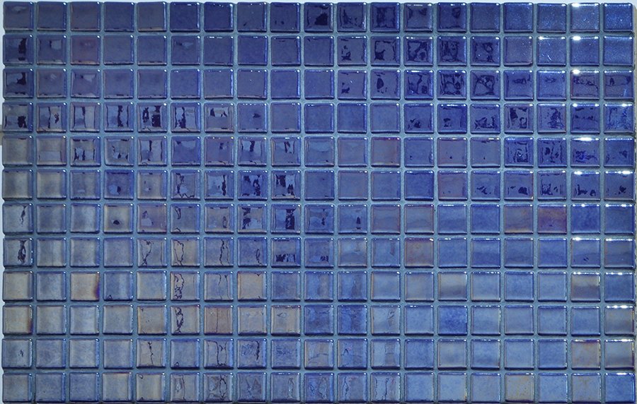 Мозаика Ezarri Metal Azurita, цвет синий, поверхность глянцевая, прямоугольник, 313x495