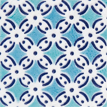 Вставки Cedir Mediterraneo Tozzetto Maiolica 3 Blu, цвет синий, поверхность лаппатированная, квадрат, 121x121