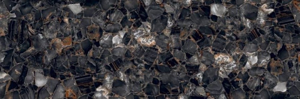 Керамогранит Ocean Ceramic Emrald Pear 15 mm, цвет чёрный, поверхность полированная, прямоугольник, 800x2400
