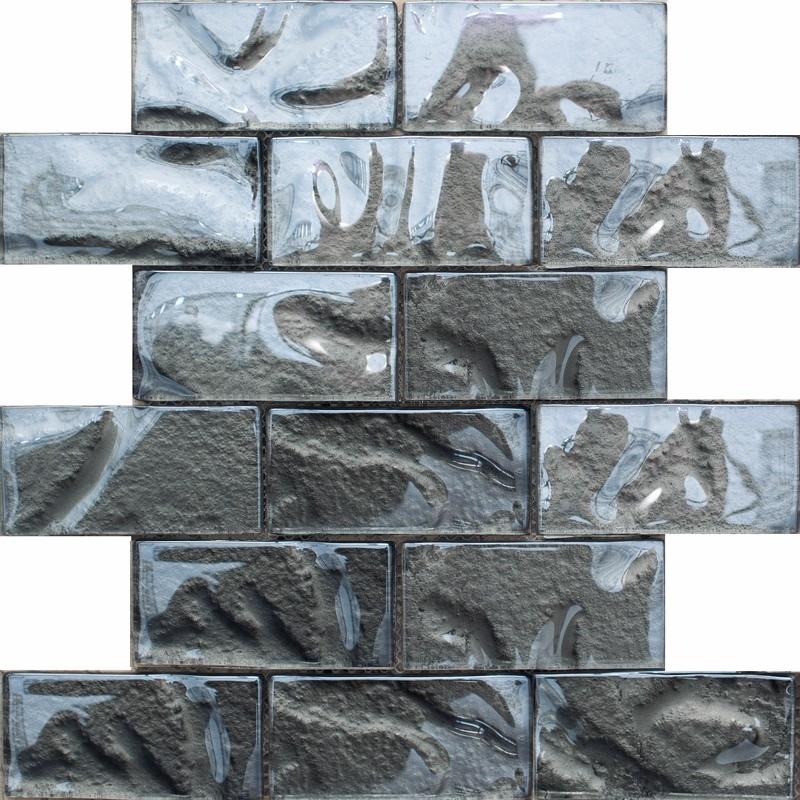 Мозаика NS Mosaic S-826, цвет серый, поверхность глянцевая, кабанчик, 248x298
