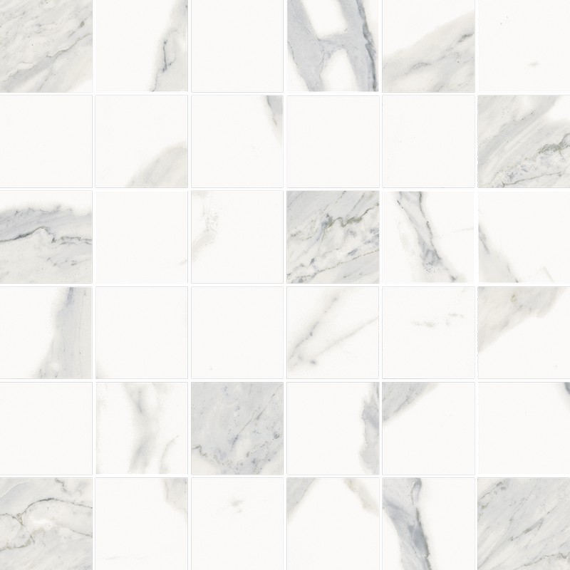 Мозаика Italon Stellaris Mosaico Statuario White 610110001135, цвет белый, поверхность матовая, квадрат, 300x300