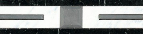 Бордюры Cinca Marmores Black/Carrara Mercurio A 0450/915, цвет чёрно-белый, поверхность матовая, прямоугольник, 80x320