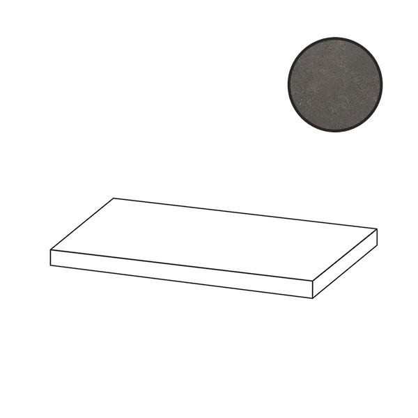 Ступени Cerdomus Concrete Art Elemento L Angolo Dx Antracite Safe 97630, цвет чёрный, поверхность противоскользящая, прямоугольник, 200x600