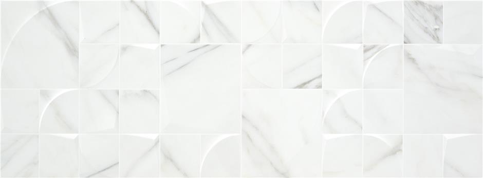 Керамогранит Keratile P.B. Qube Aston MT White Rect, цвет белый коричневый, поверхность матовая, прямоугольник, 333x900