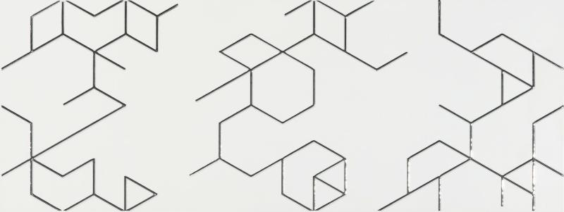 Декоративные элементы Azulev Clarity Dec. Polygon Blanco, цвет чёрно-белый, поверхность глянцевая, прямоугольник, 250x650