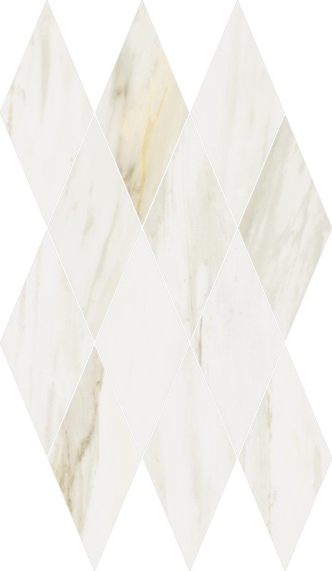 Мозаика Italon Stellaris Mosaico Diamond Carrara Ivory 620110000204, цвет слоновая кость, поверхность матовая, ромб, 280x480