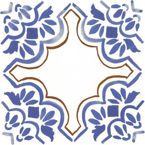 Керамогранит Geotiles Geomix Montmartre, цвет белый синий, поверхность натуральная, квадрат, 223x223