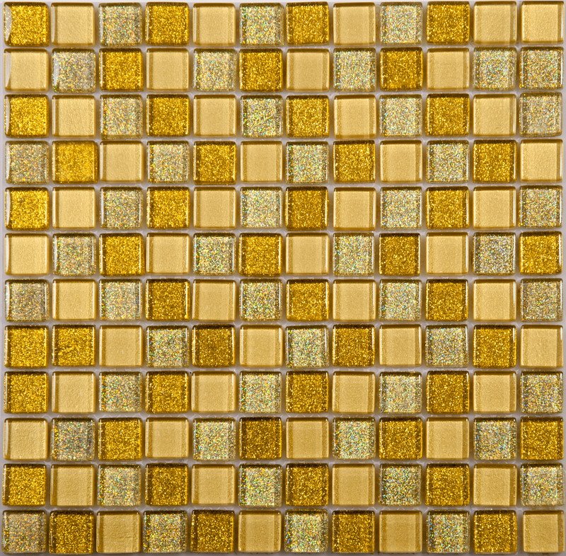 Мозаика NS Mosaic S-824, цвет жёлтый, поверхность глянцевая, квадрат, 298x298