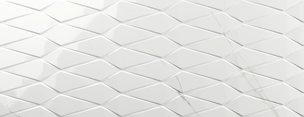 Керамическая плитка Click Gala Luxe White, цвет белый, поверхность глянцевая, прямоугольник, 350x900