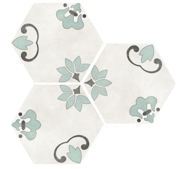 Декоративные элементы Elios Hexagon Lily White 00ZE0A0, цвет разноцветный, поверхность матовая, шестиугольник, 254x292