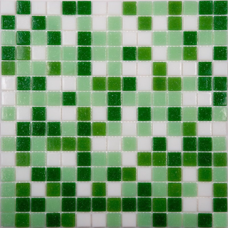 Мозаика NS Mosaic MIX11, цвет зелёный, поверхность глянцевая, квадрат, 327x327