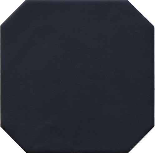 Керамогранит Equipe Octagon Negro Mate 20554, цвет чёрный, поверхность матовая, восьмиугольник, 200x200