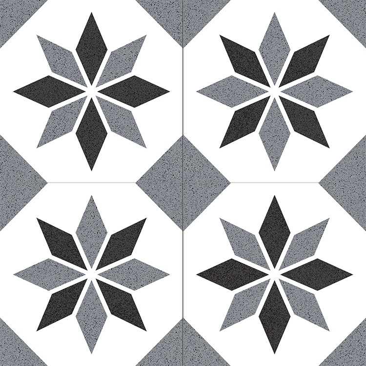 Керамогранит Etili Seramik Milan Grey Pre-Cut, цвет белый серый чёрный, поверхность матовая, квадрат, 450x450