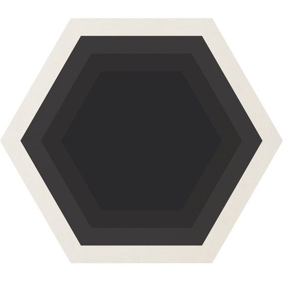 Керамогранит Ornamenta Corebasic Honeycomb White CB60HW, цвет чёрно-белый, поверхность матовая, шестиугольник, 600x600