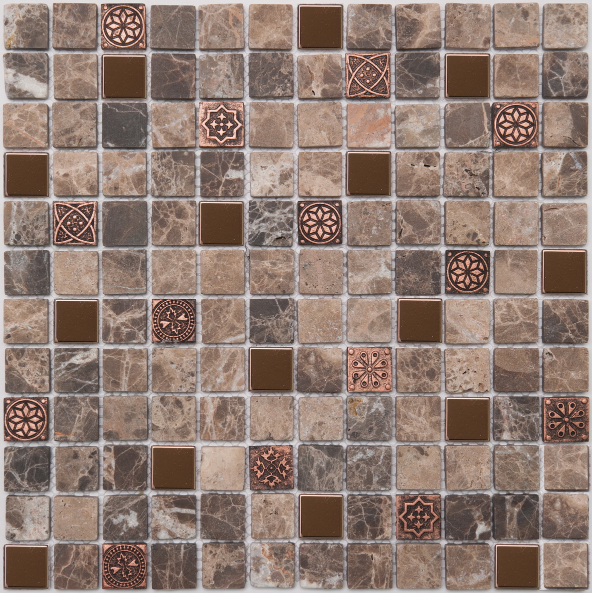 Мозаика NS Mosaic K-716, цвет коричневый, поверхность матовая, квадрат, 298x298