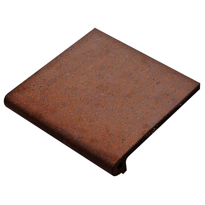 Ступени Gres de Breda Escalera Lava, цвет коричневый, поверхность матовая, прямоугольник с капиносом, 250x330