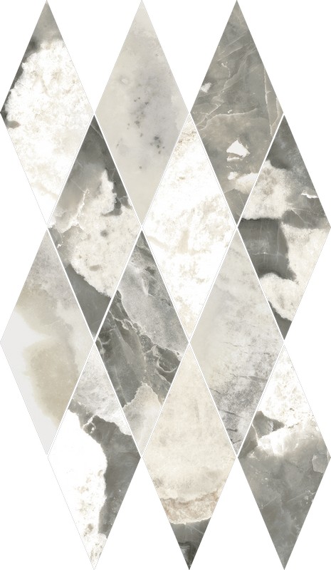Мозаика Italon Stellaris Mosaico Diamond Dover Light 620110000209, цвет серый, поверхность матовая, ромб, 280x480