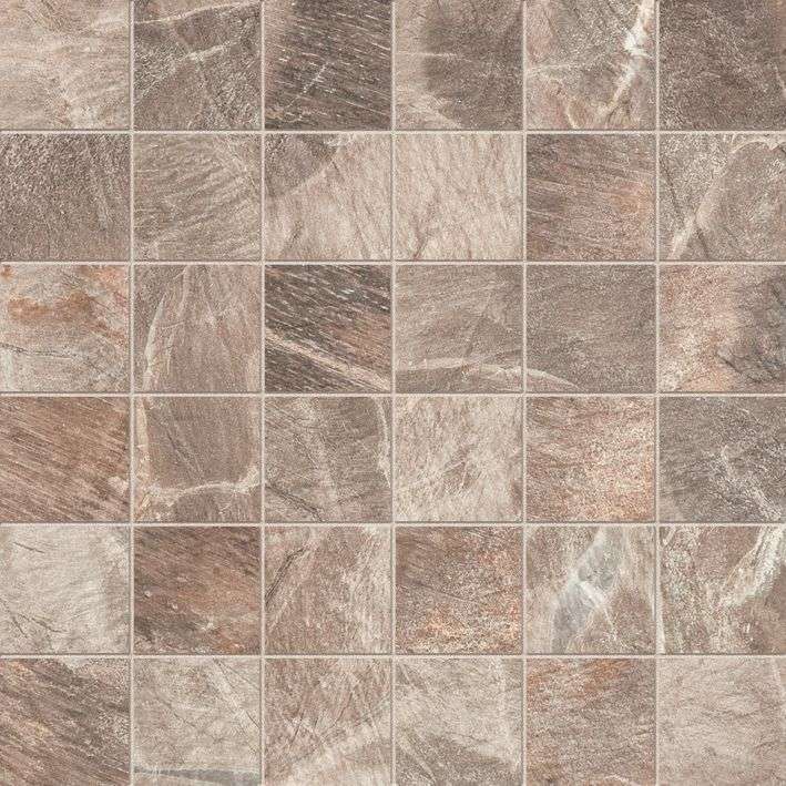 Мозаика ABK Fossil Mosaico Quadretti Brown FSN03160, цвет коричневый, поверхность матовая, квадрат, 300x300