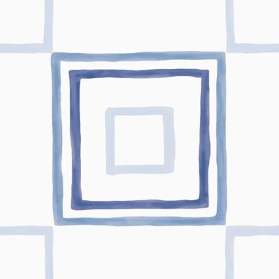 Керамогранит Harmony Draw Square 30958, цвет белый голубой, поверхность матовая, квадрат, 223x223