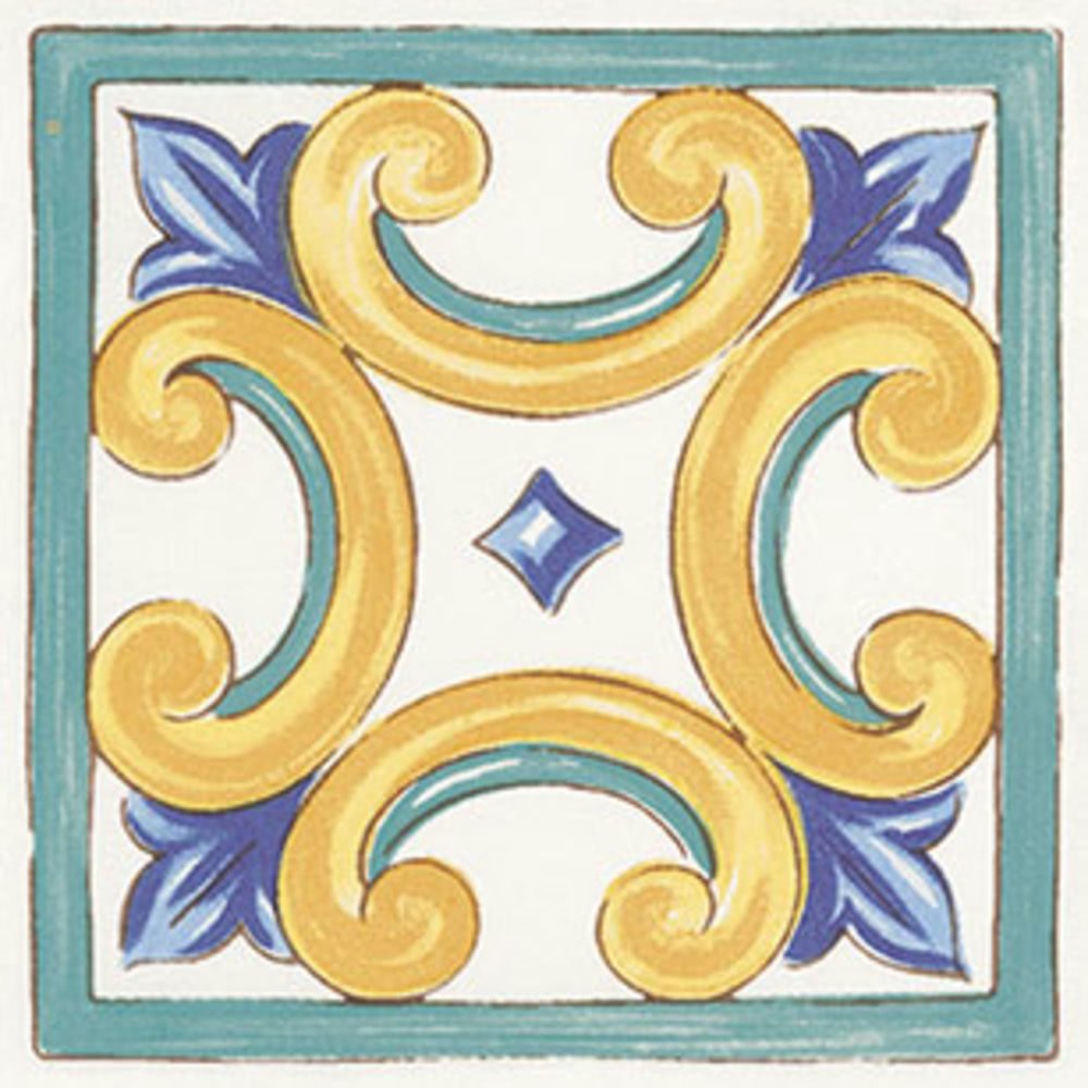 Декоративные элементы Savoia Riggiole Napoletane Marechiaro SAMA359, цвет разноцветный, поверхность матовая, квадрат, 110x110