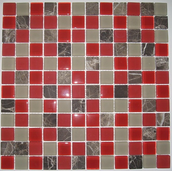 Мозаика NS Mosaic S-808, цвет разноцветный, поверхность глянцевая, квадрат, 298x298