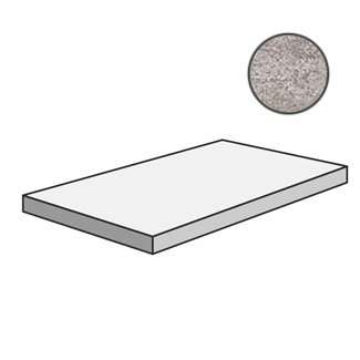 Ступени Emilceramica (Acif) On Square Angolare SX Cemento E8SR, цвет серый, поверхность матовая, прямоугольник с капиносом, 330x1200