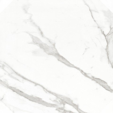 Керамогранит Bode Marble Porcelain Calacatta Pol Octagon BMB8561CP, цвет белый, поверхность полированная, восьмиугольник, 600x600