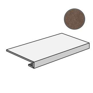 Ступени Floor Gres Industrial Moka Gradino Soft 739164, цвет коричневый, поверхность матовая, прямоугольник с капиносом, 330x1200