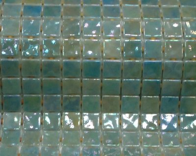 Мозаика Ezarri Turquoise Ondulato, цвет бирюзовый, поверхность глянцевая, прямоугольник, 313x495