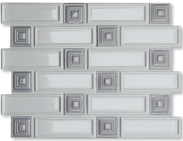 Мозаика Heralgi Mythical Square Mosaic Ice, цвет серый, поверхность глянцевая, прямоугольник, 220x294