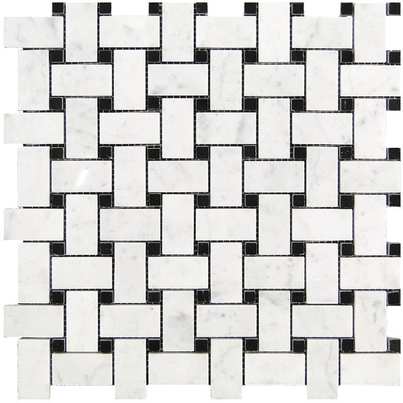 Мозаика Natural Mosaic S-Line 7KB-B04, цвет белый, поверхность полированная, квадрат, 305x305