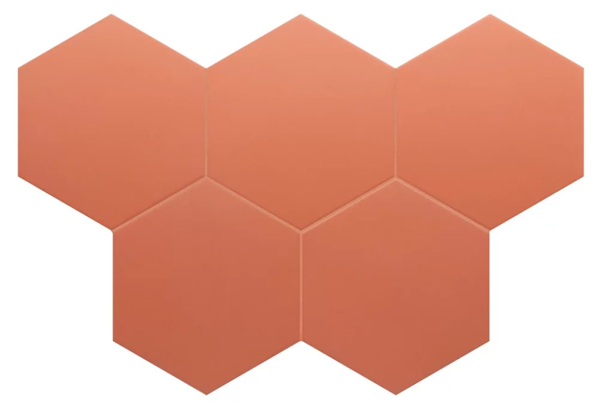 Керамогранит Equipe Coimbra Warm Siena 30637, цвет оранжевый, поверхность матовая, шестиугольник, 175x200