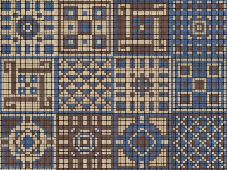 Мозаика Appiani Memoria Ombra 11 Плитка Mem0011, цвет разноцветный, поверхность матовая, квадрат, 300x300