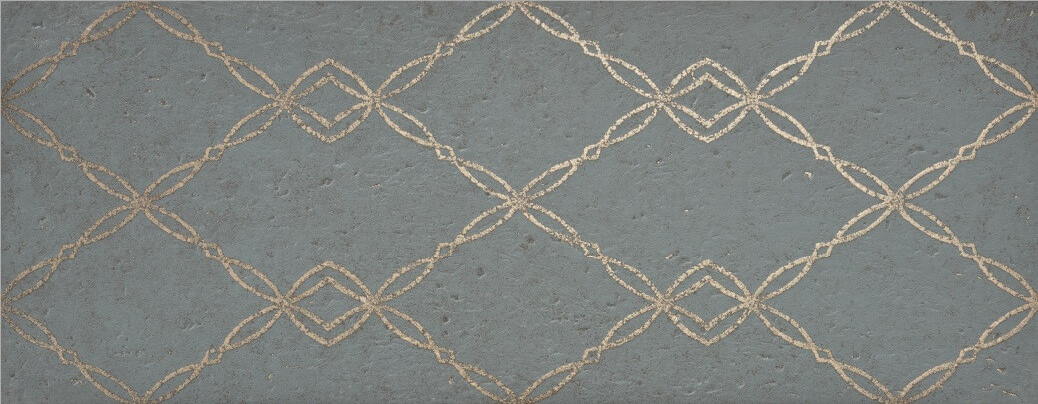 Керамическая плитка La Platera Goldstone Teal Chain, цвет синий, поверхность матовая, прямоугольник, 350x900