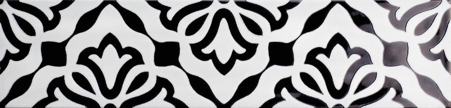 Декоративные элементы Quintessenza Genesi26 Antracite Lucido Deco 4, цвет чёрно-белый, поверхность глянцевая, прямоугольник, 65x266