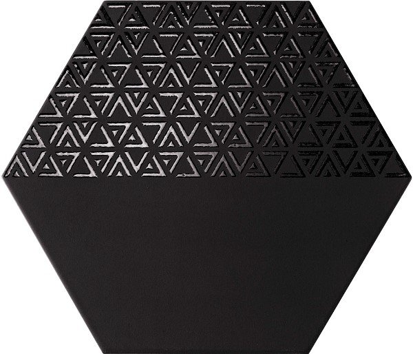 Керамогранит Realonda Hexamix Opal Deco Black, цвет чёрный, поверхность матовая, шестиугольник, 285x330