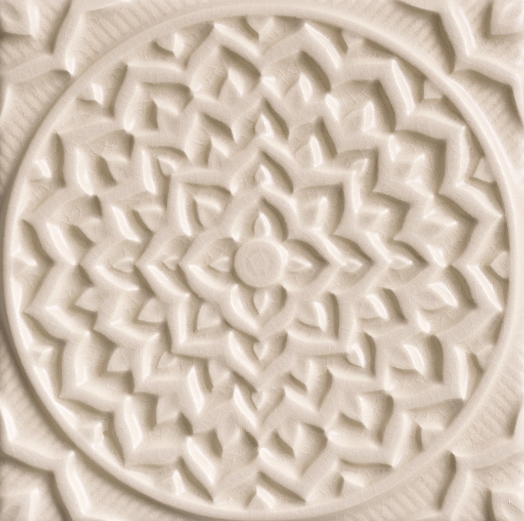 Керамическая плитка Adex Earth Relieve Mandala Cosmos Fawn ADEH4005, цвет бежевый, поверхность структурированная, квадрат, 150x150