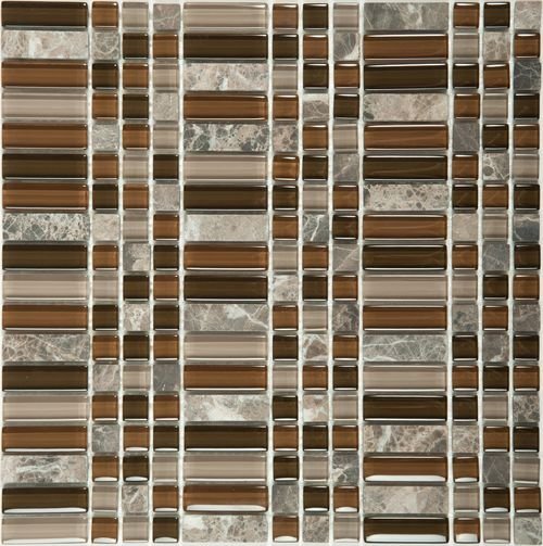 Мозаика NS Mosaic S-809, цвет коричневый, поверхность глянцевая, квадрат, 305x305