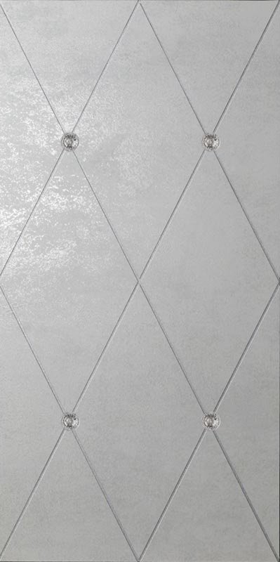 Декоративные элементы Petracers Ad Maiora Rhombus Fregio Platino Perla, цвет серый, поверхность матовая, прямоугольник, 500x1000