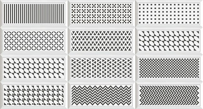 Керамическая плитка Vives Gran Mugat Artigas Grafito, цвет чёрно-белый, поверхность матовая, прямоугольник, 200x500