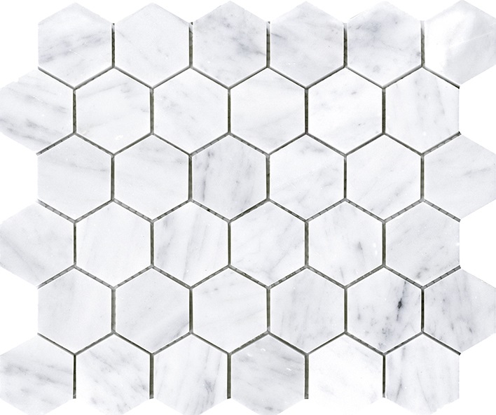 Мозаика L'Antic Colonial Essential Hexagon Carrara Pulido L241715261, цвет белый, поверхность полированная, шестиугольник, 258x298