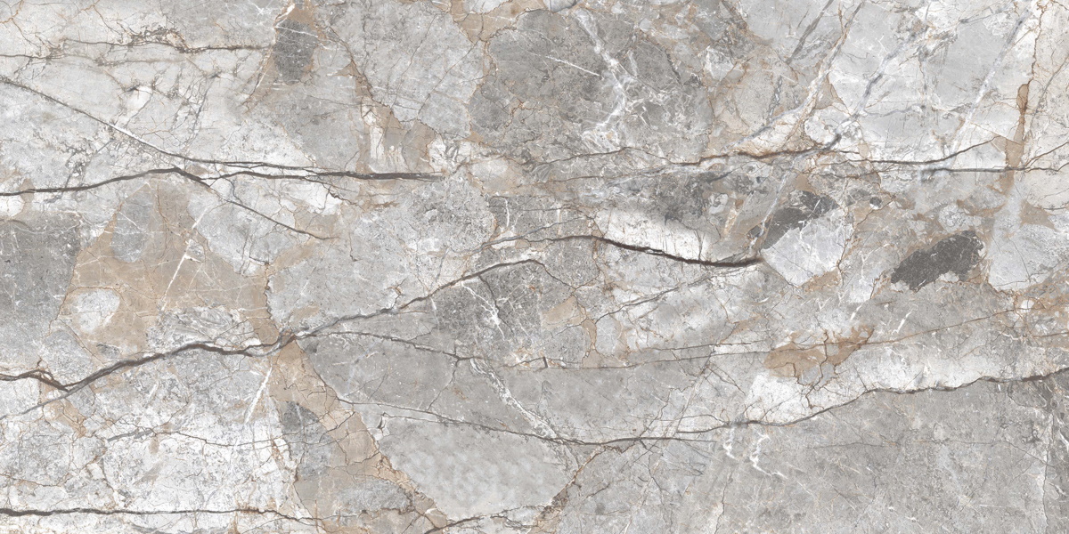 Керамогранит Varmora Nirova Silver Rocker, цвет серый, поверхность структурированная, прямоугольник, 600x1200